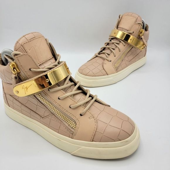 Giuseppe Zanotti Ringo Pink Croc Embossed Sneakers 36.5 - Picture 1 of 8